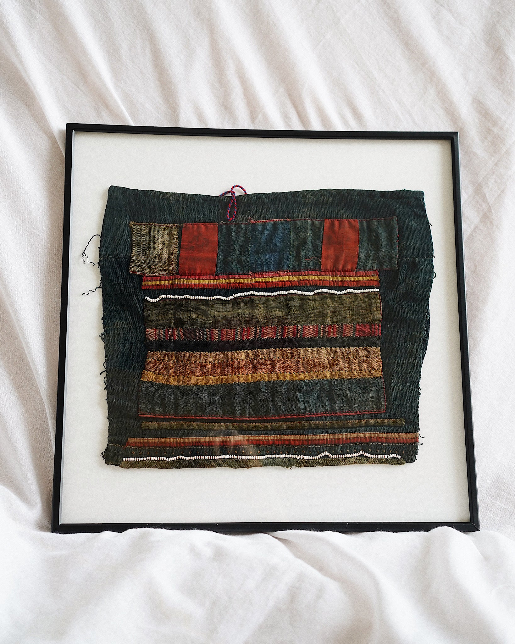 Ahkaya Vintage Hill Tribe Hand Embroidered Textile Wall Art