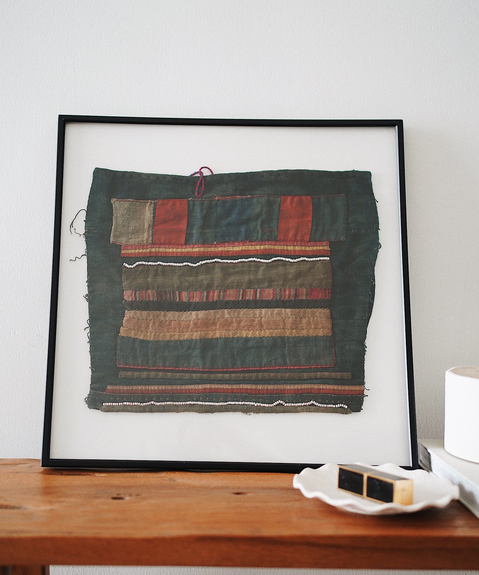 Ahkaya Vintage Hill Tribe Hand Embroidered Textile Wall Art
