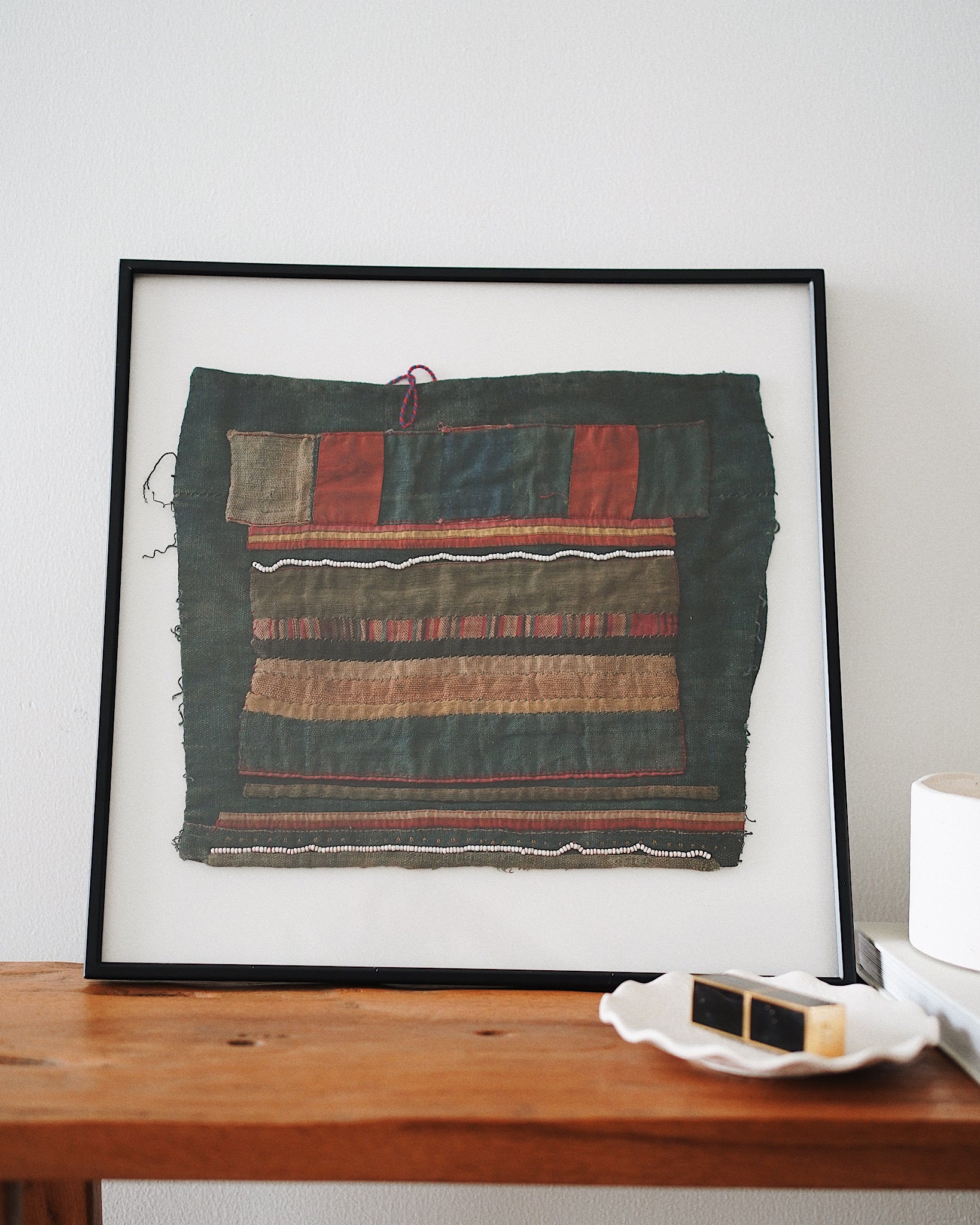 Ahkaya Vintage Hill Tribe Hand Embroidered Textile Wall Art